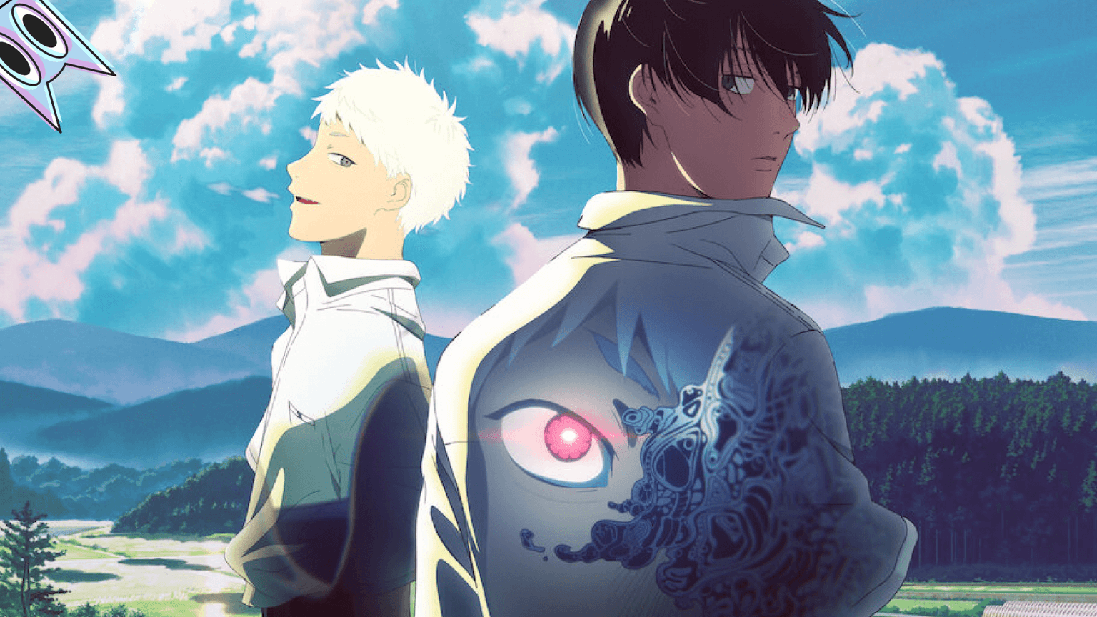 Os protagonistas Yoshiki e Hikaru em uma arte promocional de The Summer Hikaru Died, com uma atmosfera de suspense e terror.