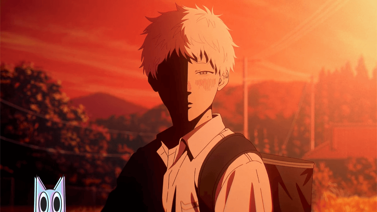 'Hikaru' com o rosto metade escurecido em uma arte promocional de The Summer Hikaru Died'