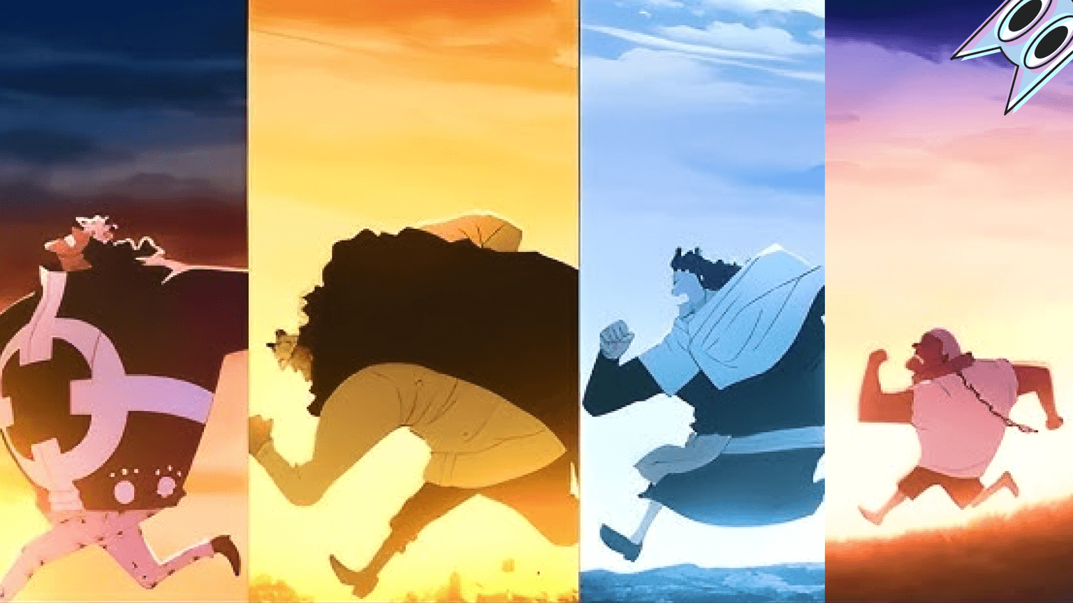 Montagem com Bartholomew Kuma correndo e sua vida passando, episódio 1136 de One Piece.