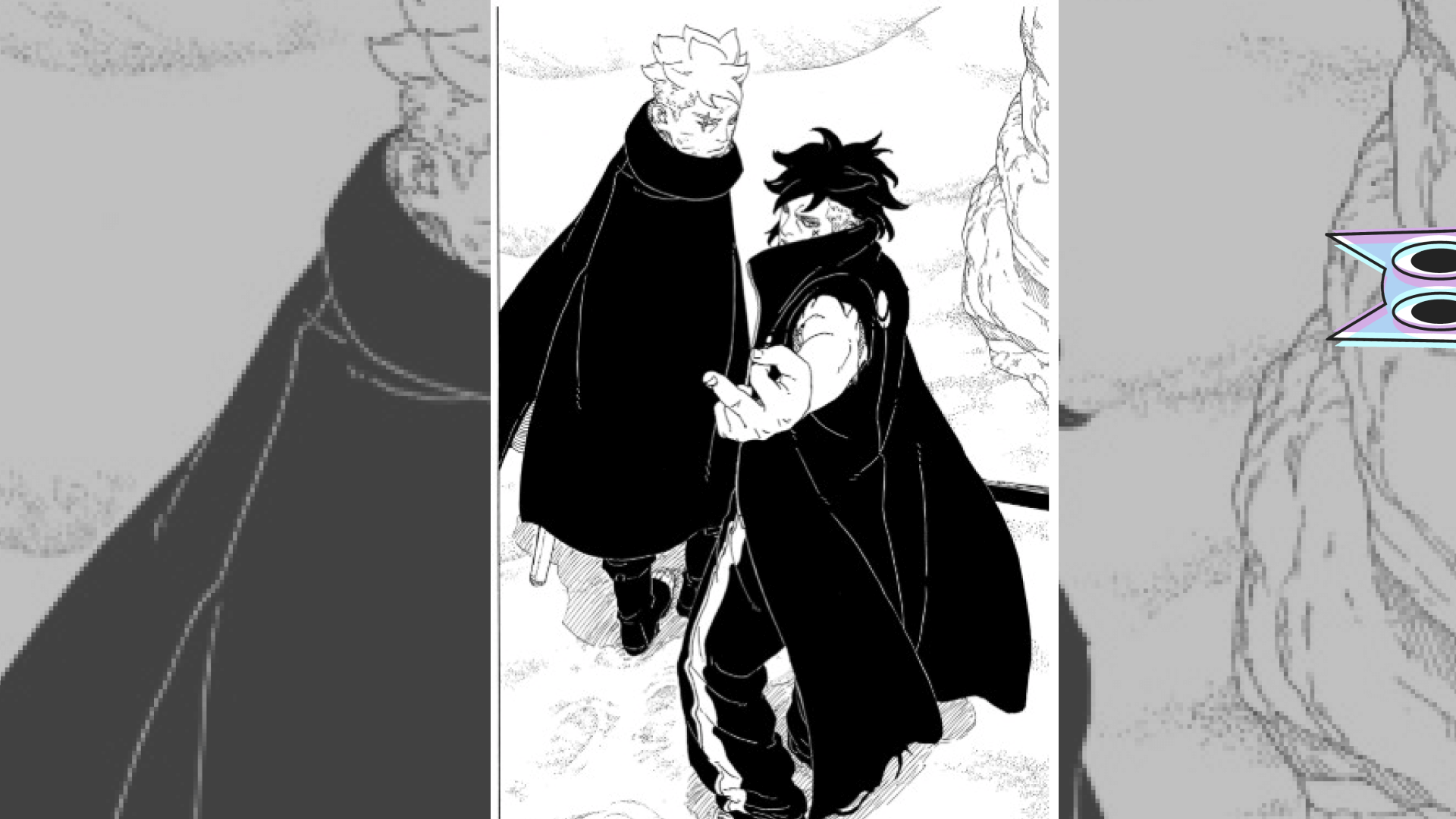 Jura confronta Kawaki e Boruto em uma cena tensa do capítulo 24 de Boruto: Two Blue Vortex.