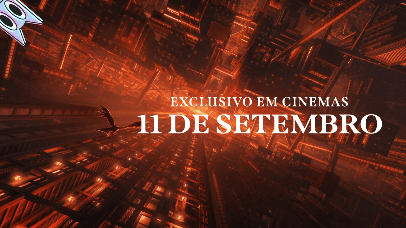 Pôster oficial em português do filme Demon Slayer Castelo Infinito, com o logo do IMAX e a data de estreia para o Brasil.