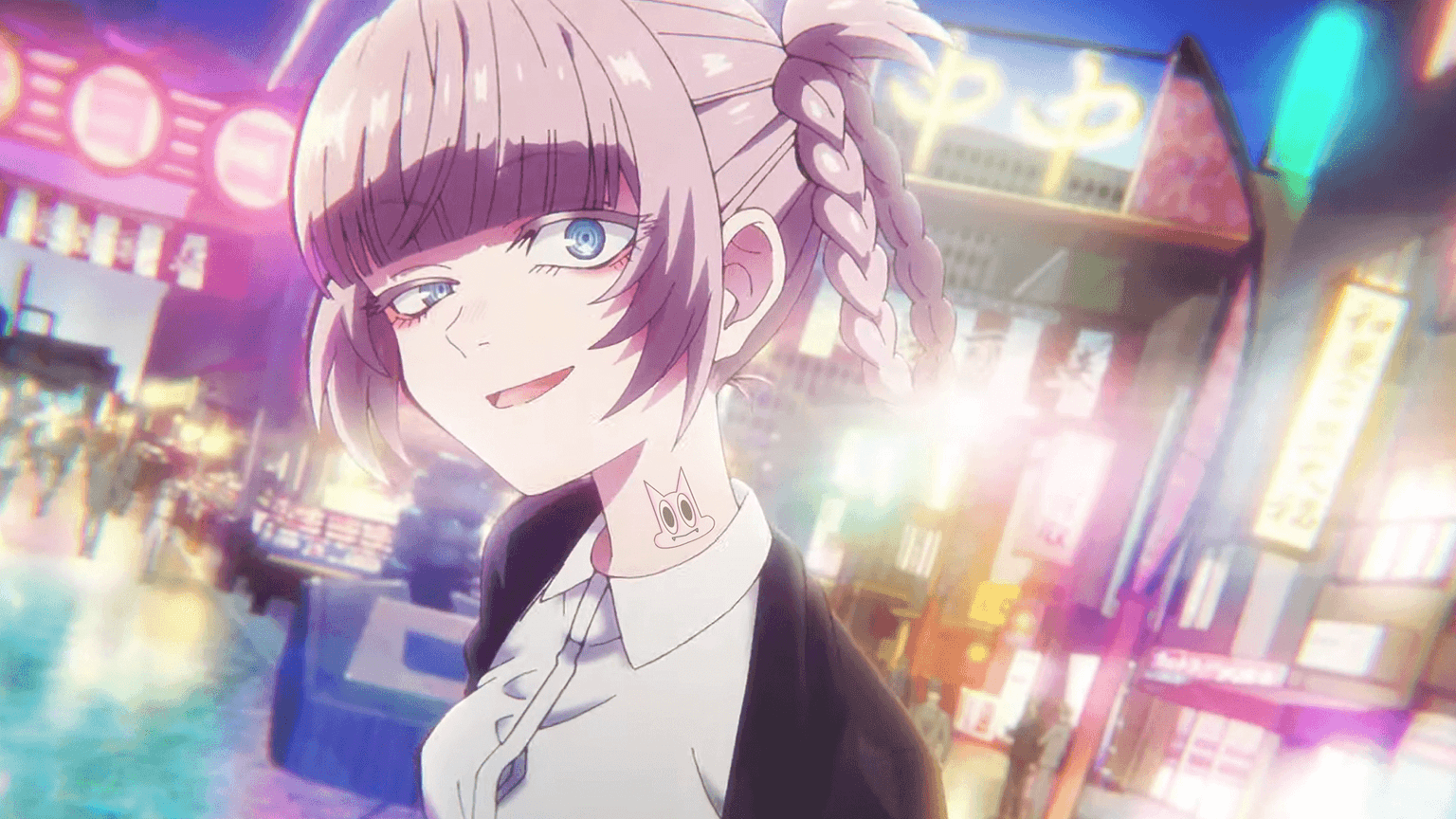 Os protagonistas Ko Yamori e Nazuna Nanakusa em uma arte promocional noturna da 2ª temporada de Call of the Night.