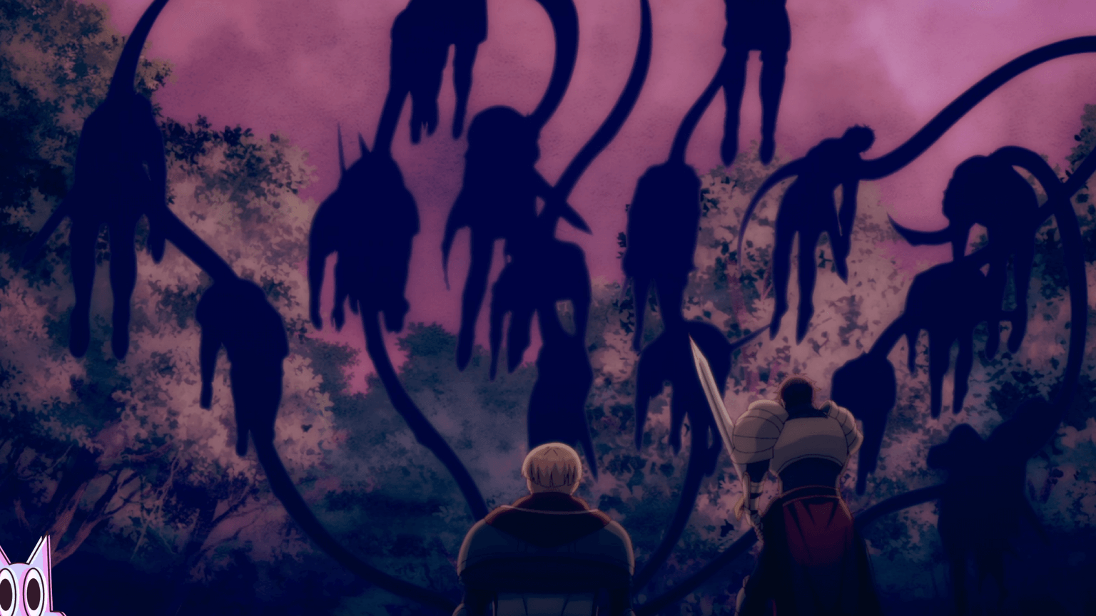 Os paladinos de Qualia sendo massacrados pela súcubo Atou, na análise do episódio 4 de Apocalypse Bringer Mynoghra.