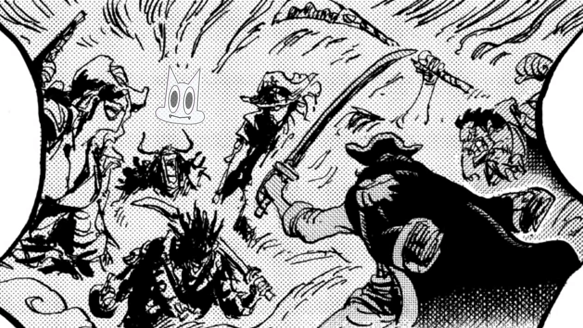 Montagem com Roger, Garp e Rocks D. Xebec, ilustrando os spoilers vazados do capítulo 1156 de One Piece e a rota para God Valley.