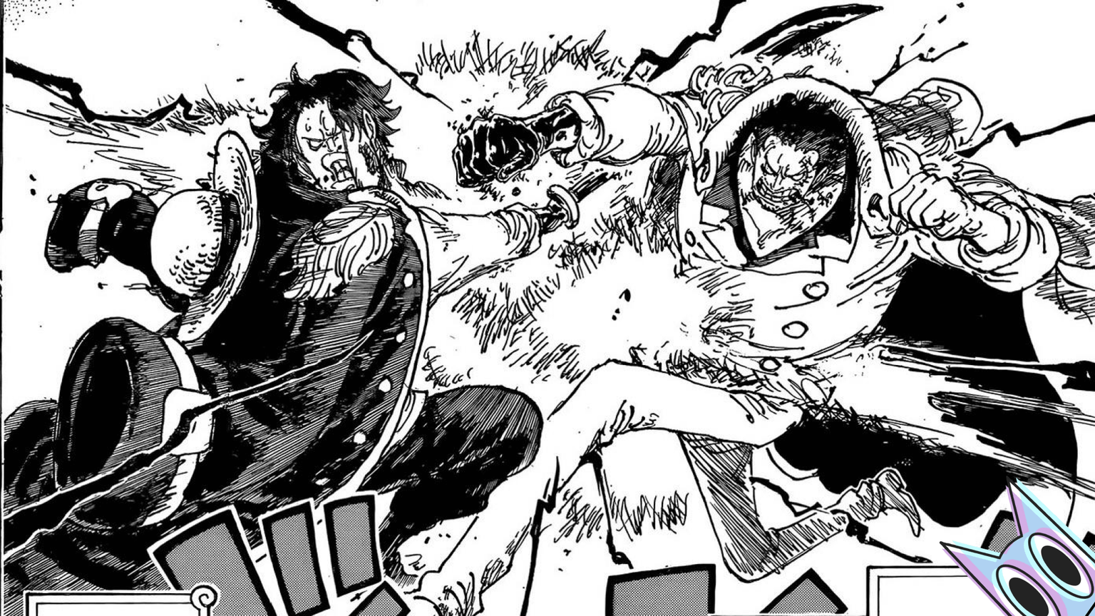Roger e Garp se enfrentando com Haki do Conquistador, na análise do capítulo 1156 de One Piece.