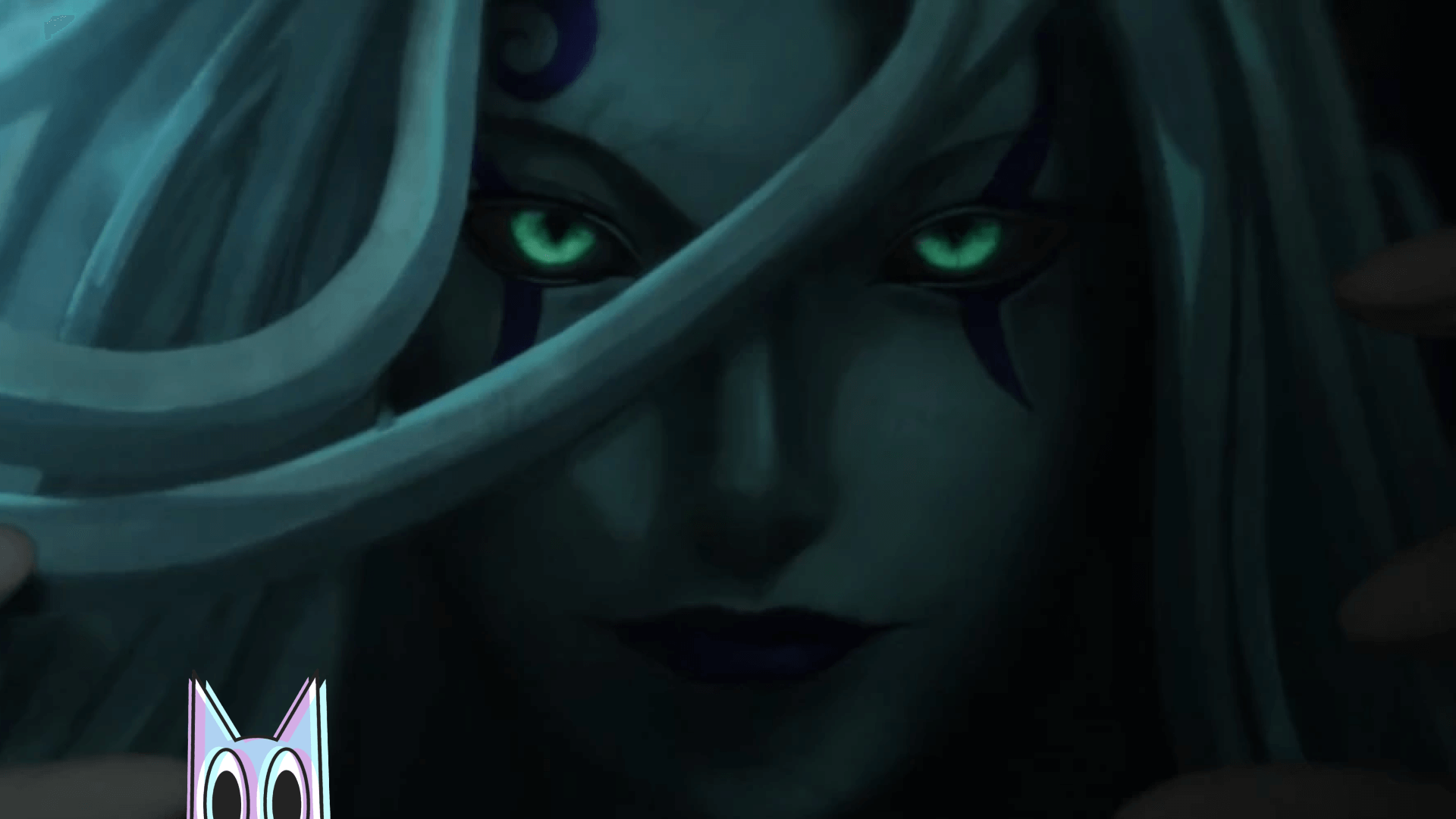 Uma figura misteriosa representando um membro de alto escalão do Culto da Demônia de Lord of the Mysteries, com uma aura sombria.