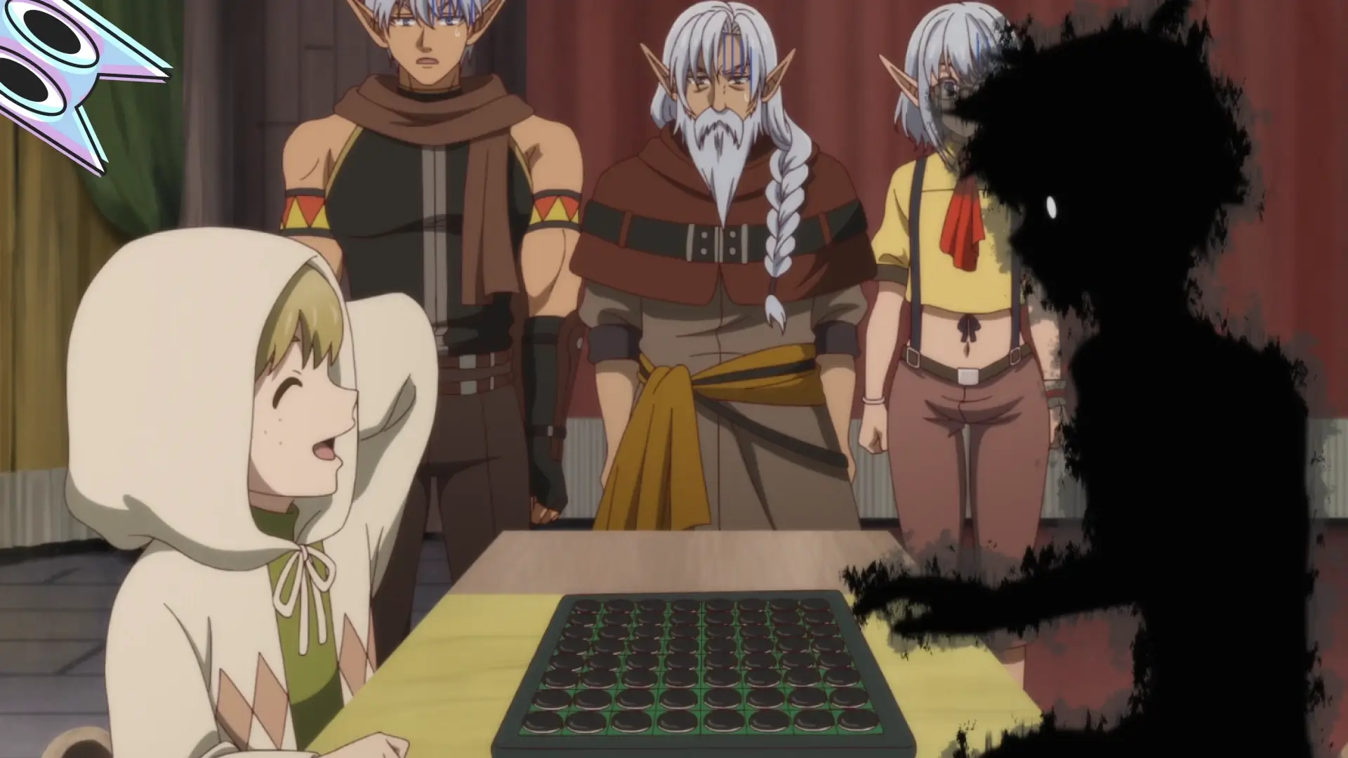 Takuto e o excêntrico Pepe jogando, selando a aliança diplomática, na análise do episódio 7 de Apocalypse Bringer Mynoghra.