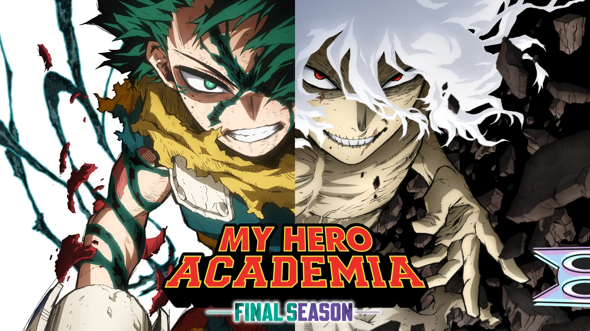Deku e Shigaraki se enfrentando no ar, na arte promocional épica da temporada final de My Hero Academia.