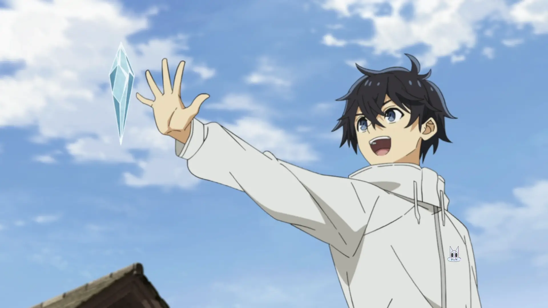 O protagonista Ryo Mihara manipulando a água de forma científica, em um guia sobre o personagem de The Water Magician.