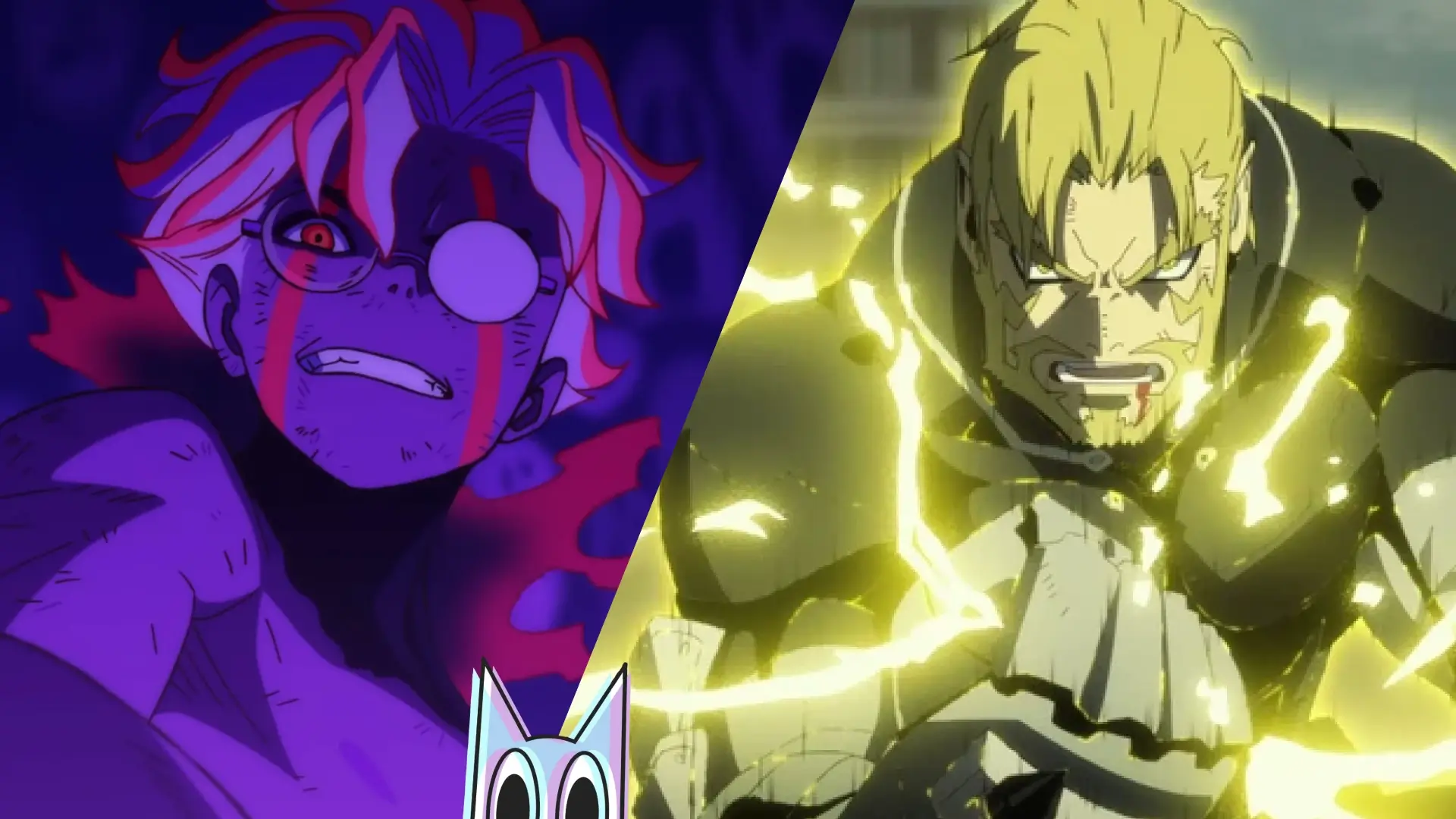 Montagem com os Isao de Kaiju No. 8 e Okarun de Dan da dan, simbolizando as melhores continuações de Agosto de 2025.