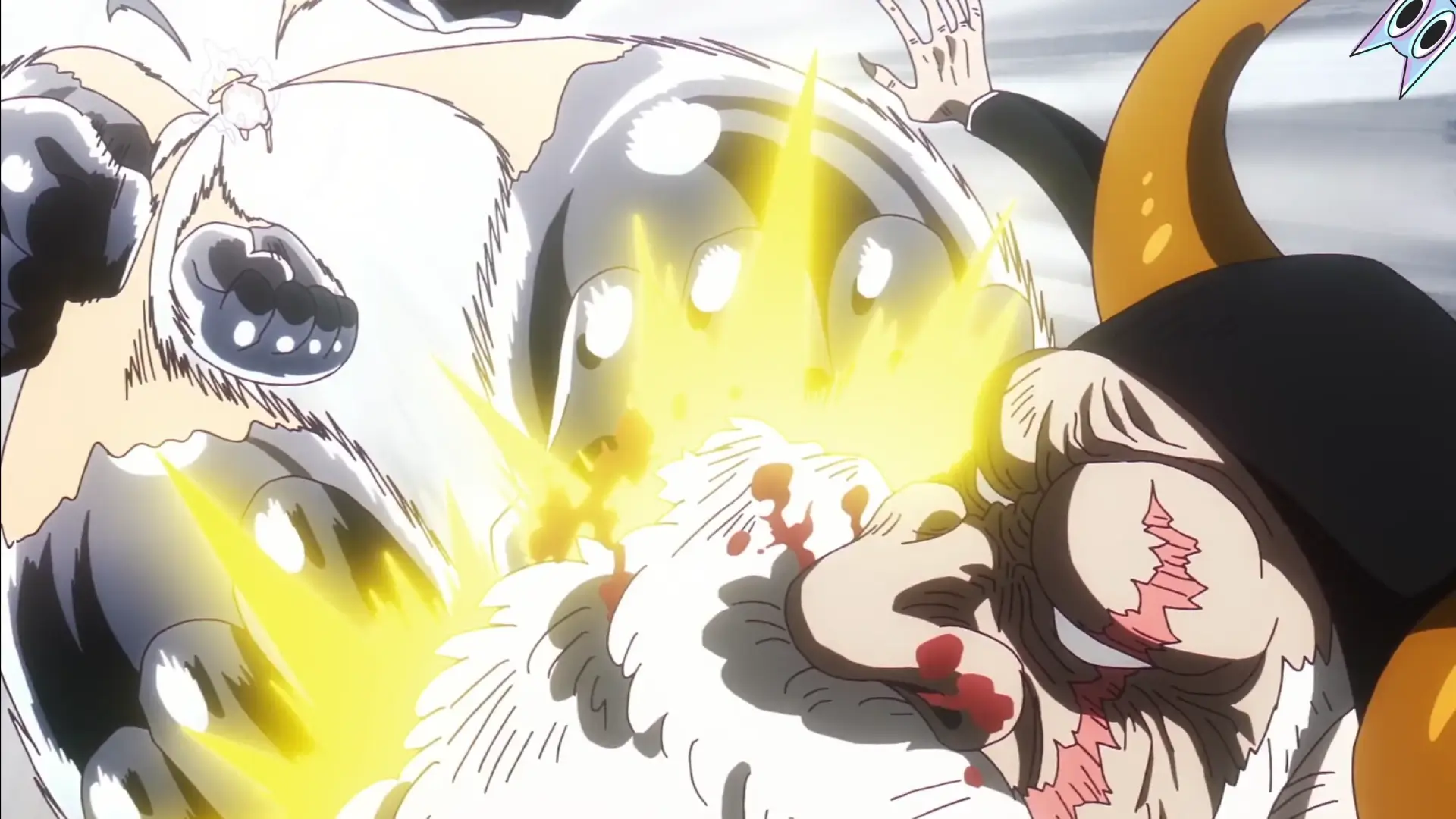 Luffy em Gear 5 socando Saturn, na análise do episódio 1141 de One Piece.