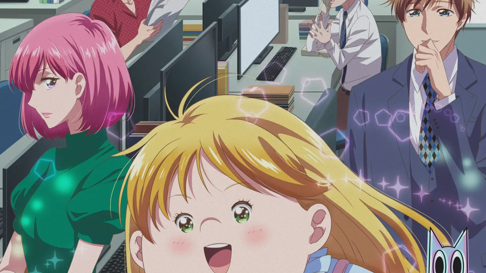 A protagonista Yumeko e seu interesse amoroso em destaque no pôster do anime Plus Size Misadventures in Love.