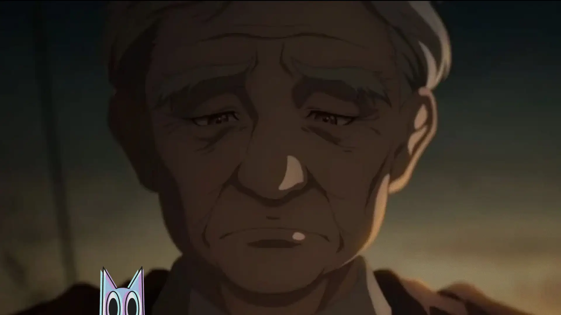 O Velho Neil em um momento de sacrifício e dor, em uma cena do trágico episódio 8 de Lord of the Mysteries.