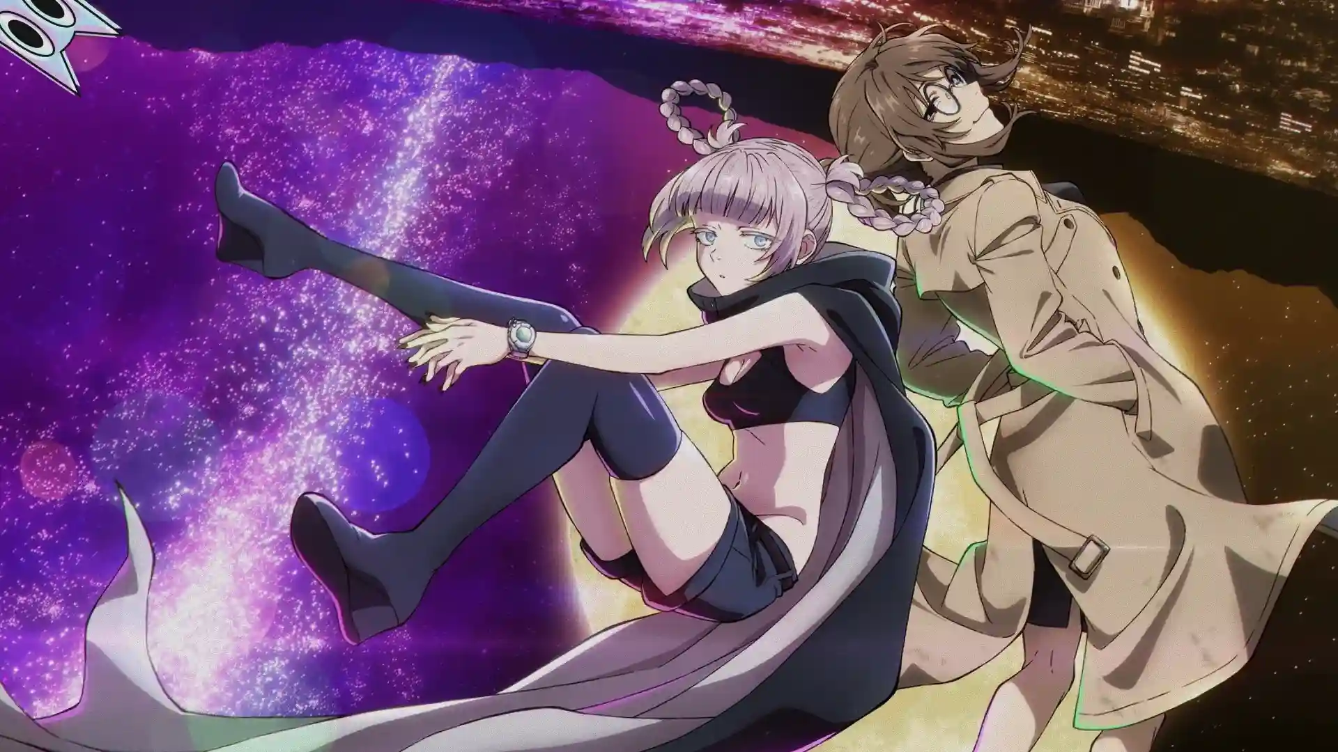 Kyouko Mejiro e Nazuna Nanakusa em um poster destacando os episódios finais do anime Call of the Night.