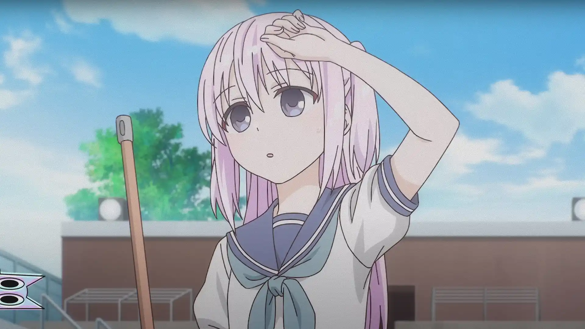 Kashiwada e Ota em um momento cômico e romântico no pôster de verão do anime.