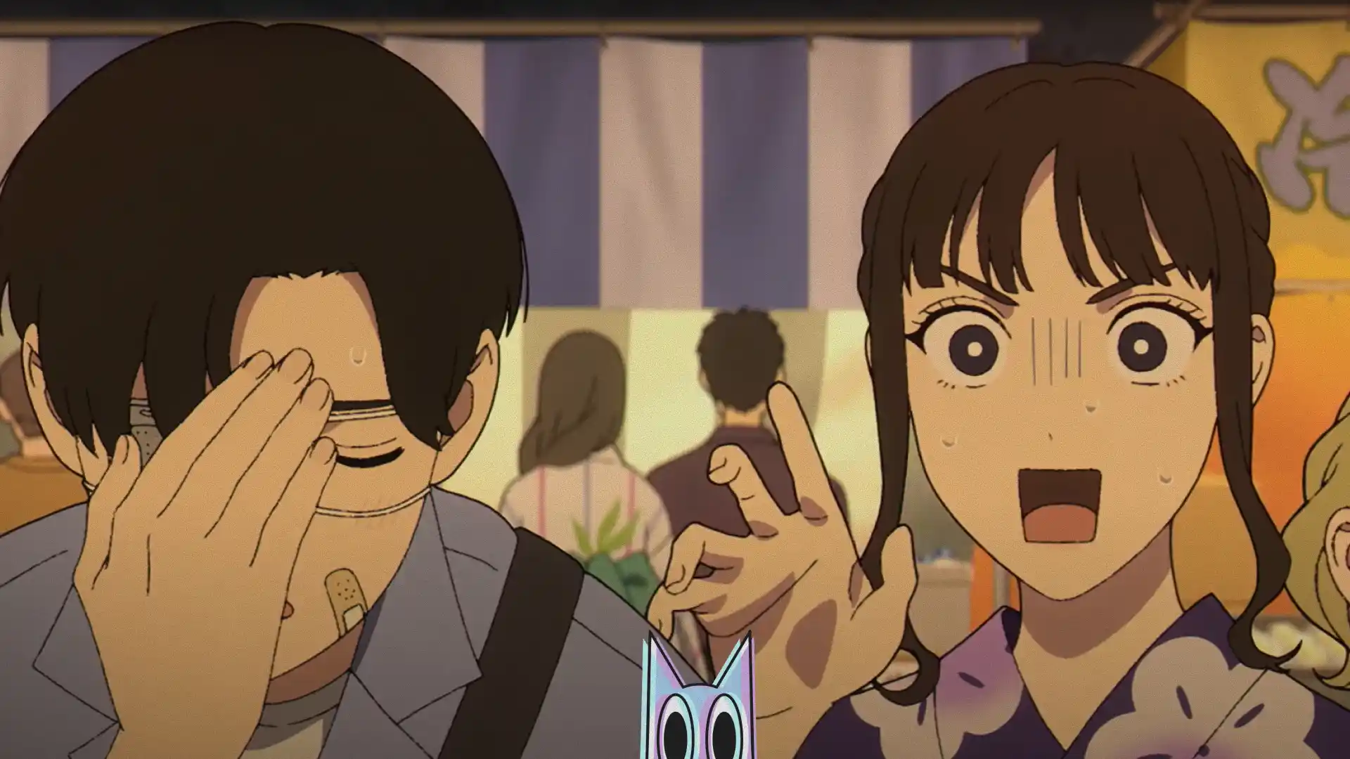 Yano-kun e Yoshida-san em um momento fofo e desajeitado no pôster do anime Yano-kun's Ordinary Days.