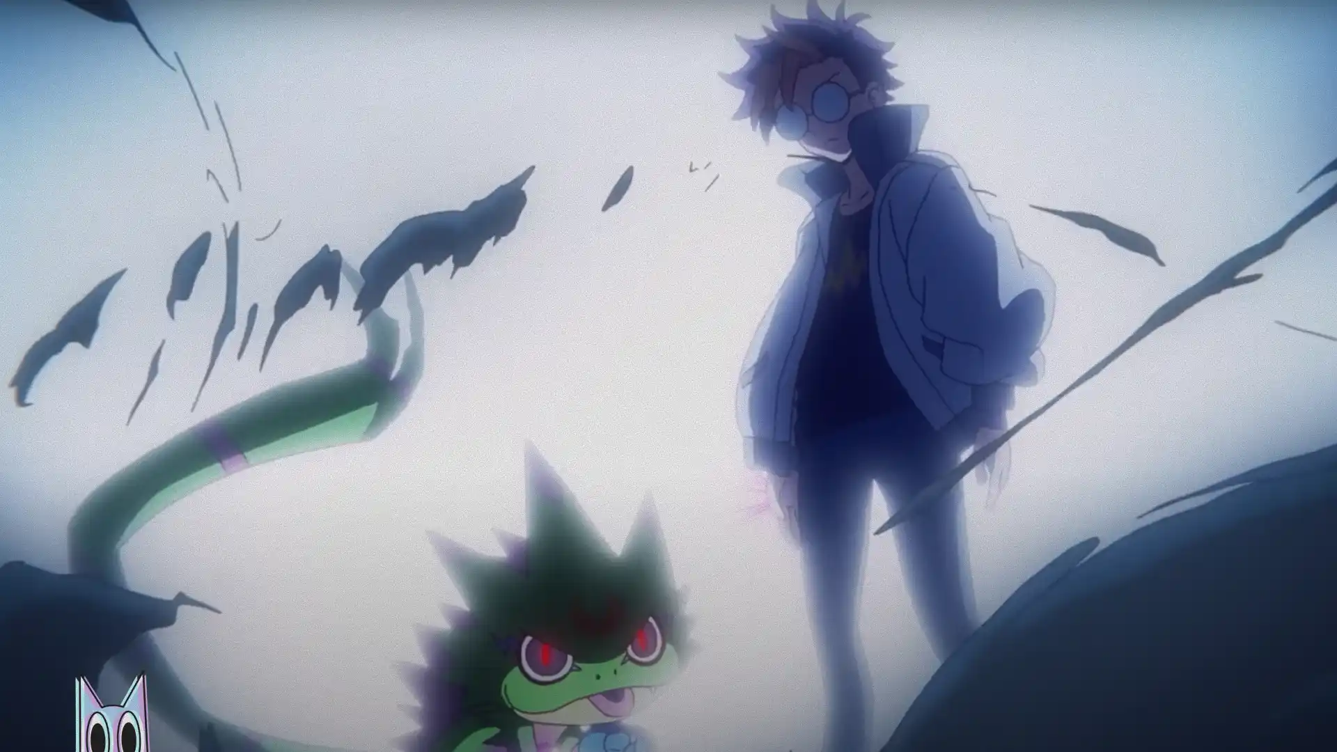 Os novos DigiEscolhidos e seus parceiros Digimon em destaque no pôster de DIGIMON BEATBREAK.