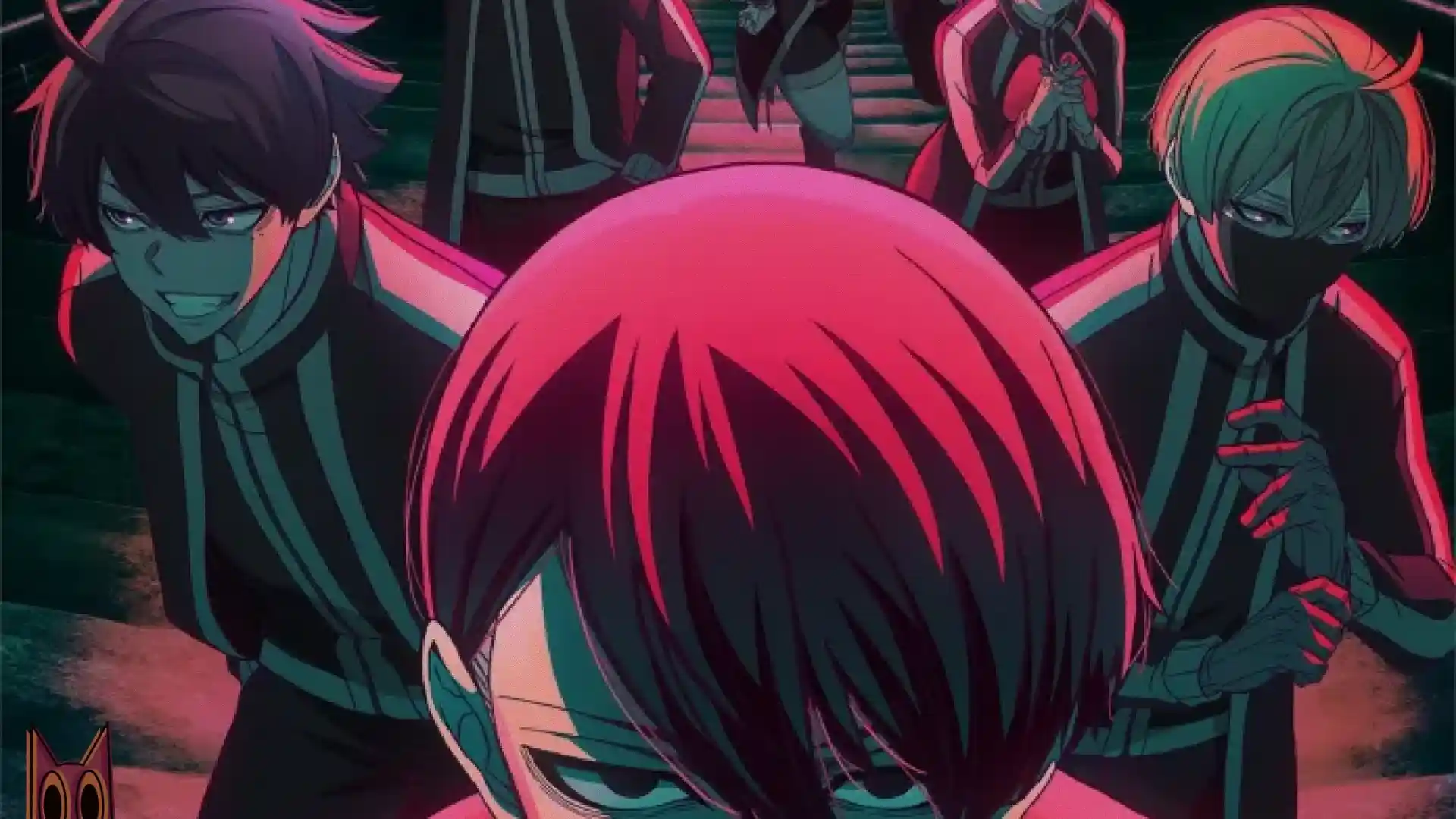 Alguns dos Onis da Oni Corporation, em um guia de lore de Tougen Anki.