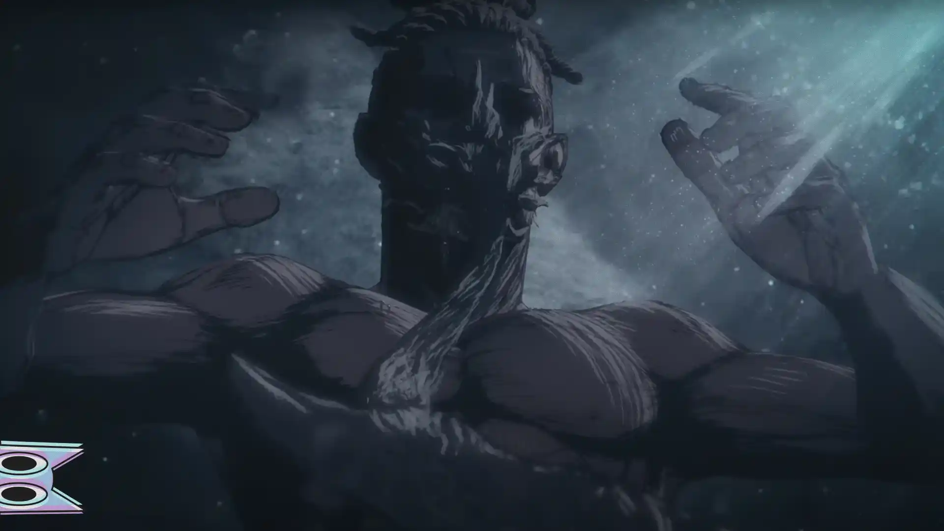 O protagonista Sam Porter Bridges em destaque no pôster de anúncio do anime de Death Stranding.