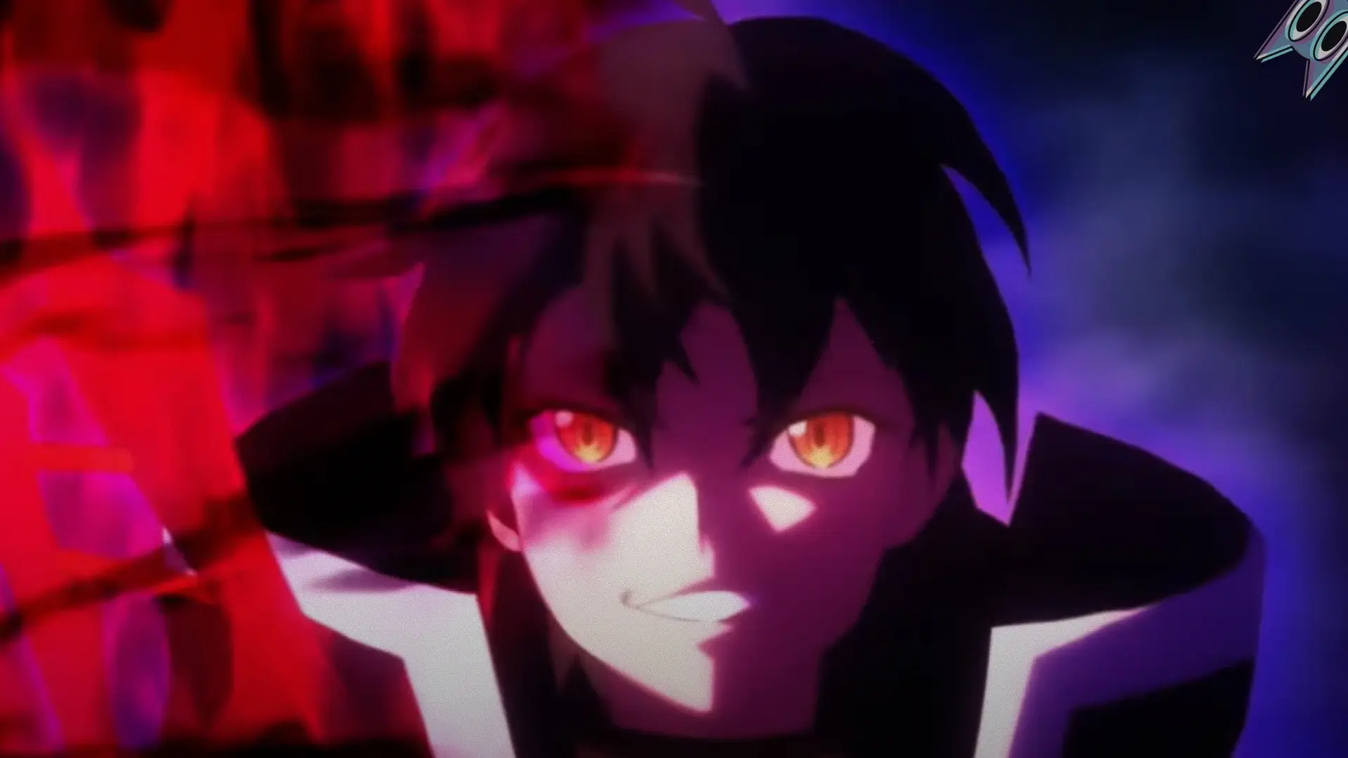 O protagonista Light de My Gift Lvl 9999 Unlimited Gacha com seu poder do cajado ativado, pronto para usar seu poder de Gacha Infinito.