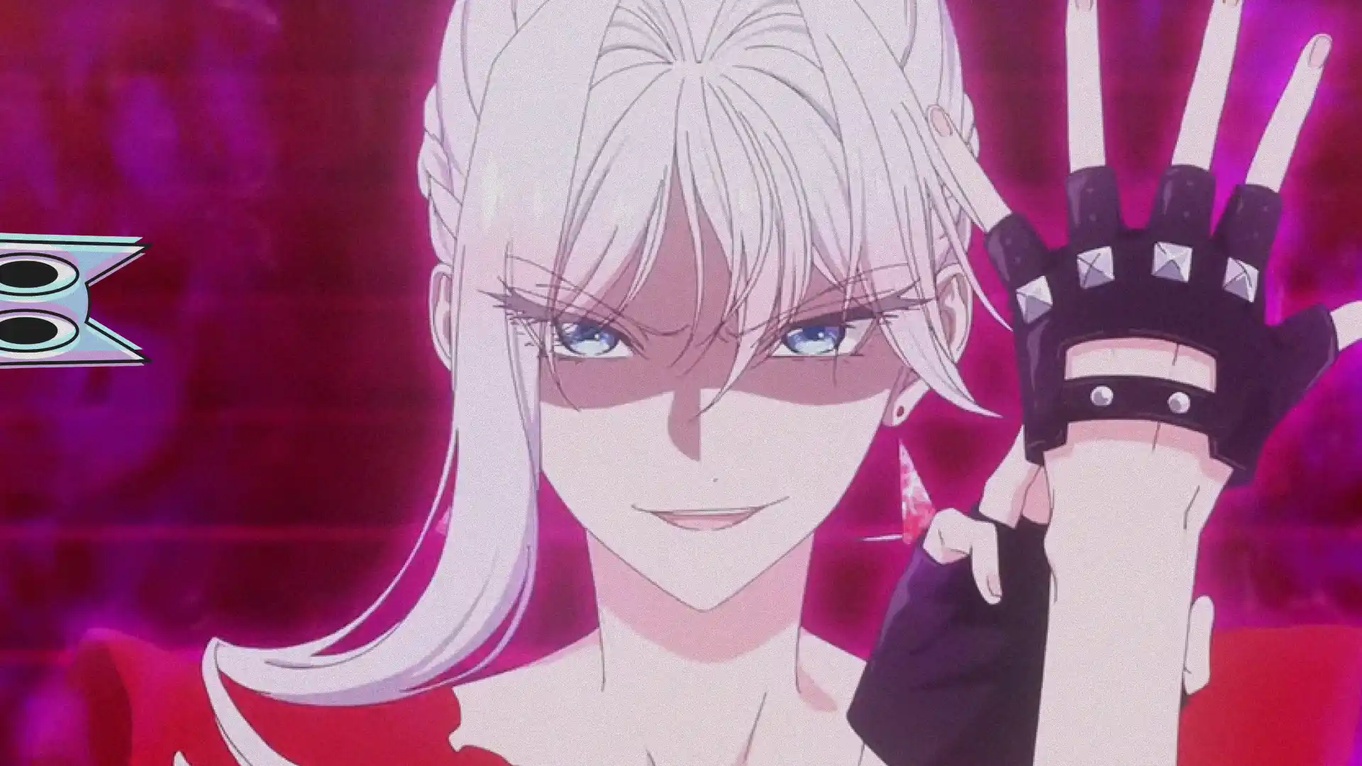 A protagonista Scarlet Vandimion em sua pose de ataque, em cena do primeiro episódio de May I Ask for One Final Thing?.