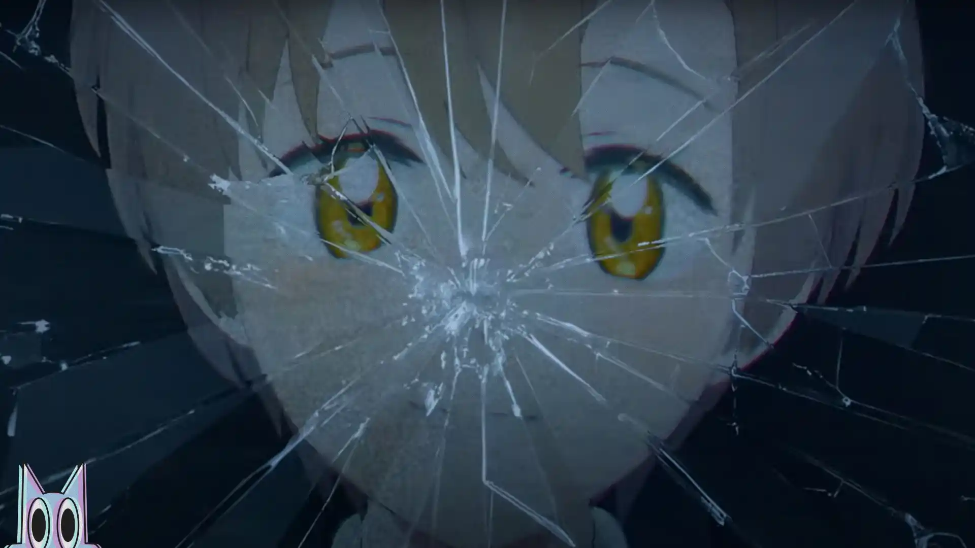 A protagonista feminina e outros personagens em um cenário misterioso, no pôster do filme Labyrinth.