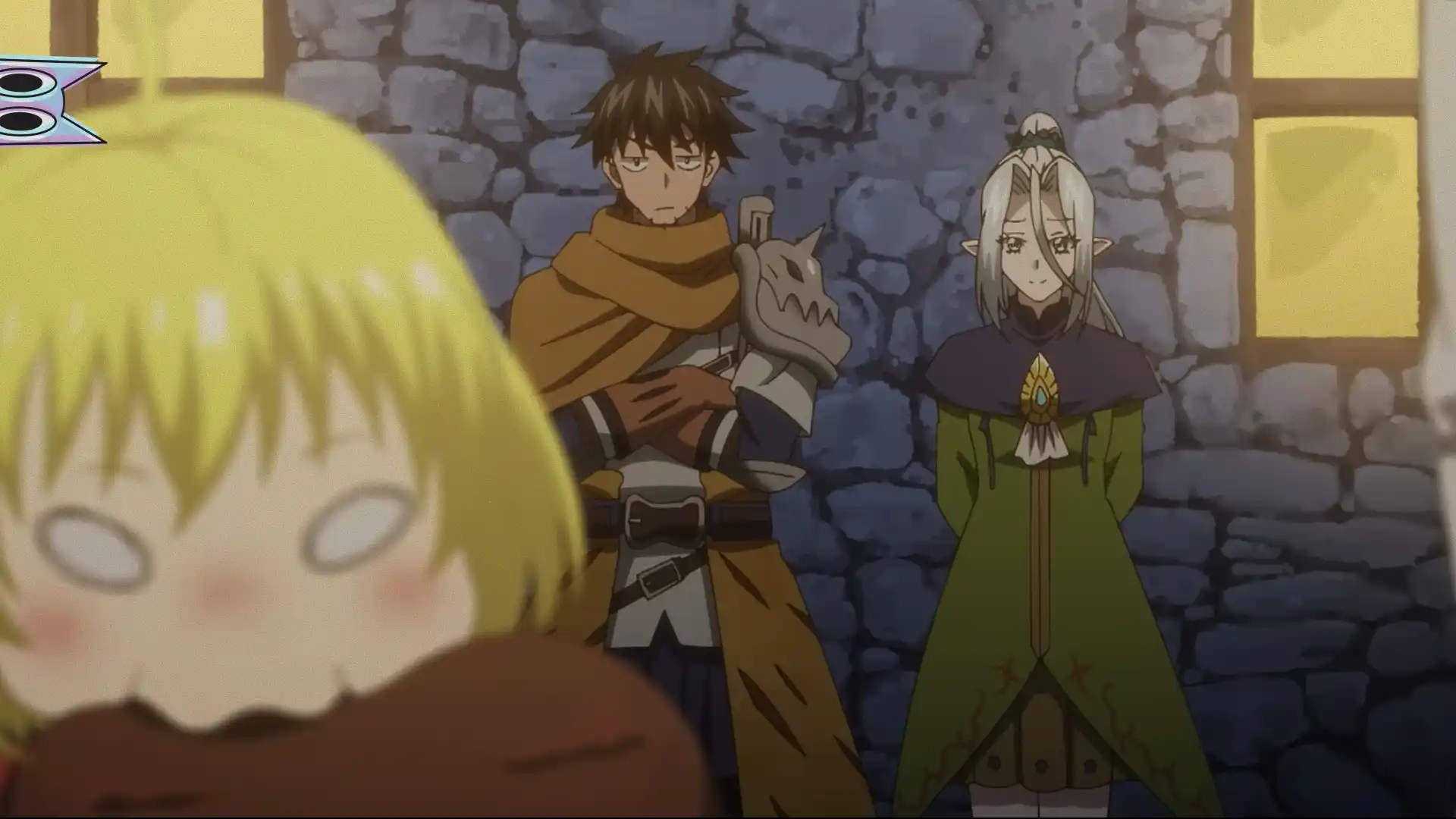 O protagonista de 29 anos do anime "A Vida Diária de um Aventureiro Solteiro de 29 Anos" em uma cena relaxante de seu cotidiano.