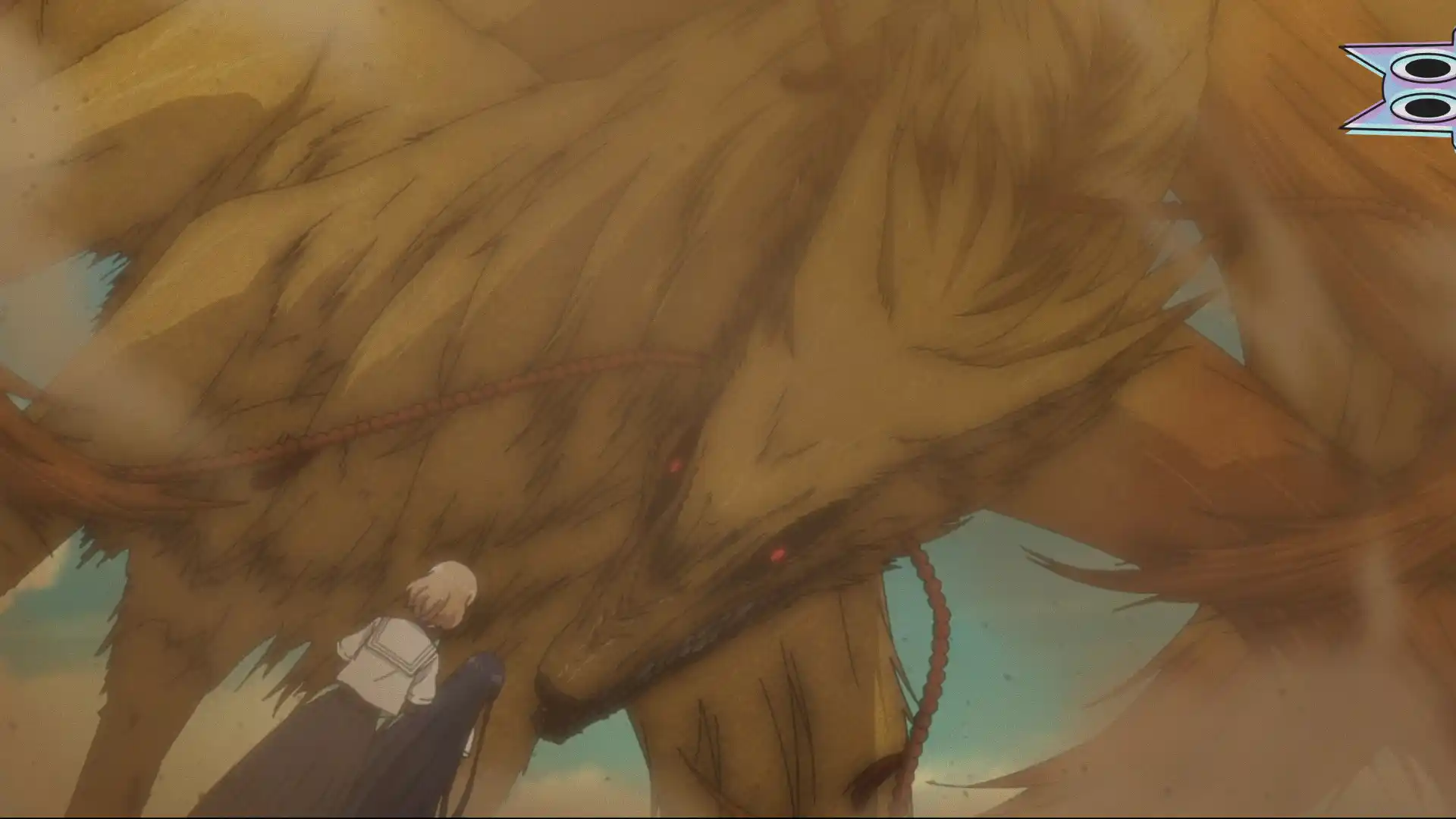 A amiga Miko se revelando como uma Yokai para a chocada Hinako, na análise do episódio 4 de This Monster Wants to Eat Me.