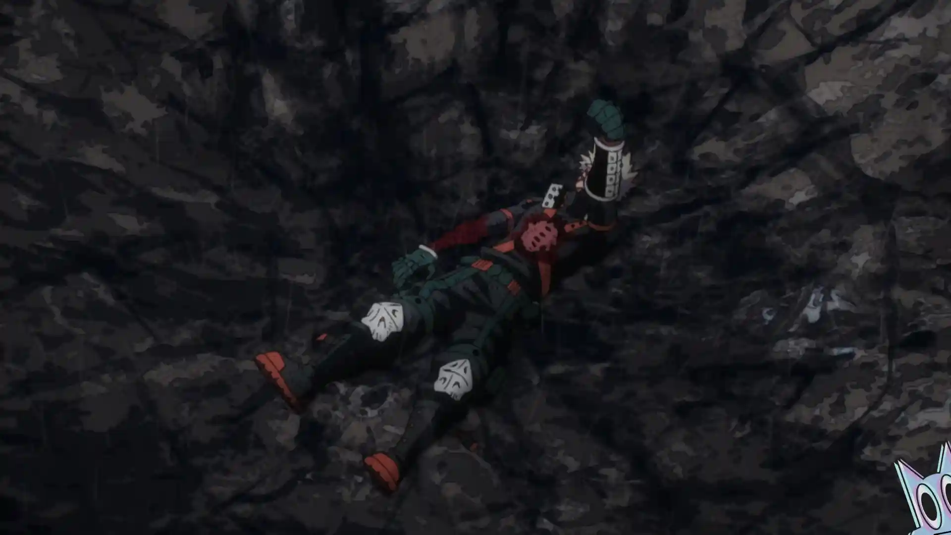 Bakugo com o punho erguido em vitória, na análise do episódio 163 de My Hero Academia.