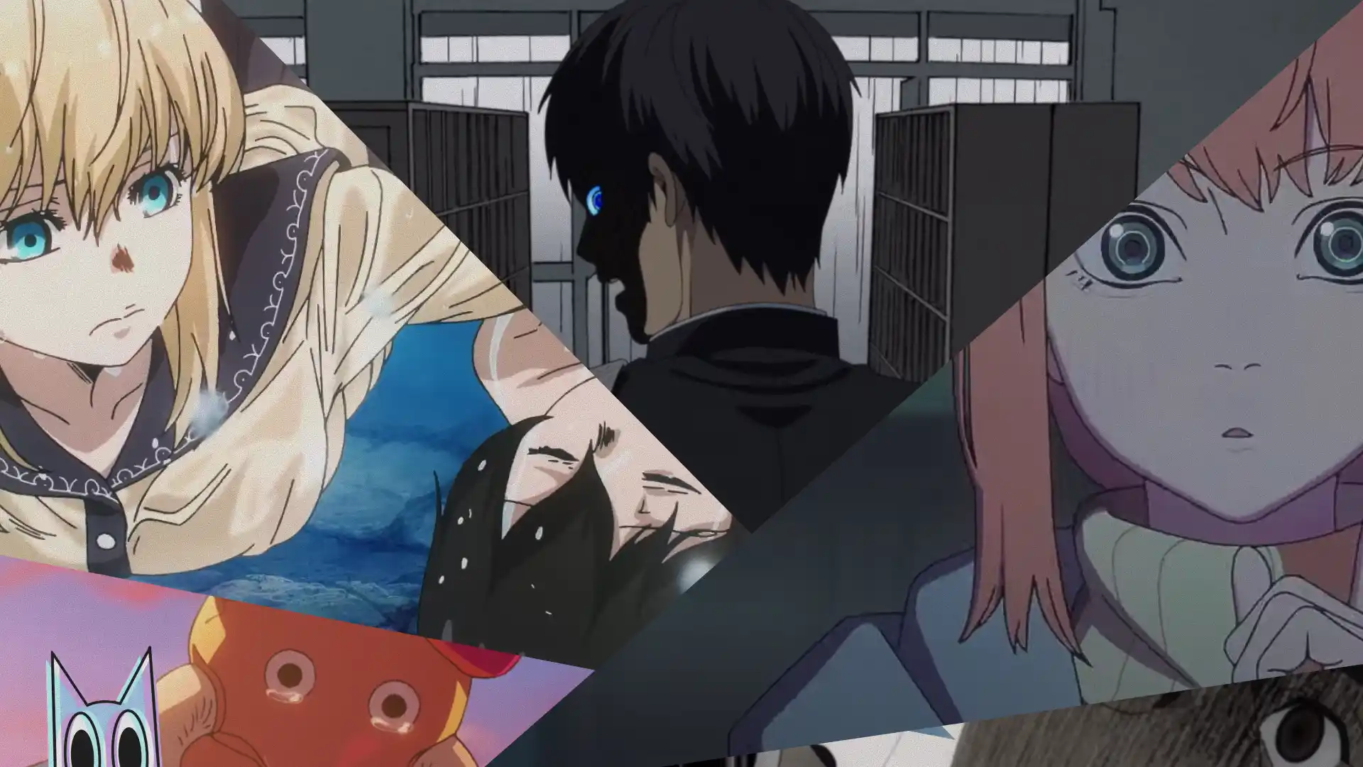 Montagem com os pôsteres dos 8 curtas de anime da antologia de Tatsuki Fujimoto.