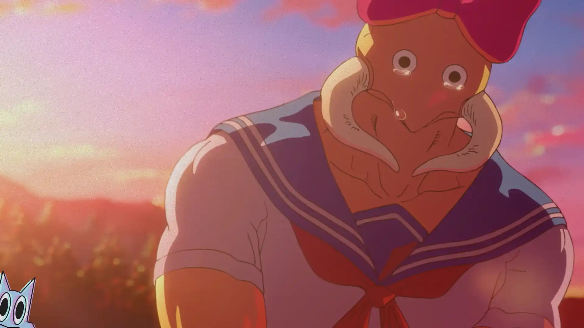 Arte promocional do anime Niwatori Kick, de Tatsuki Fujimoto, mostrando os personagens em sua estética única.