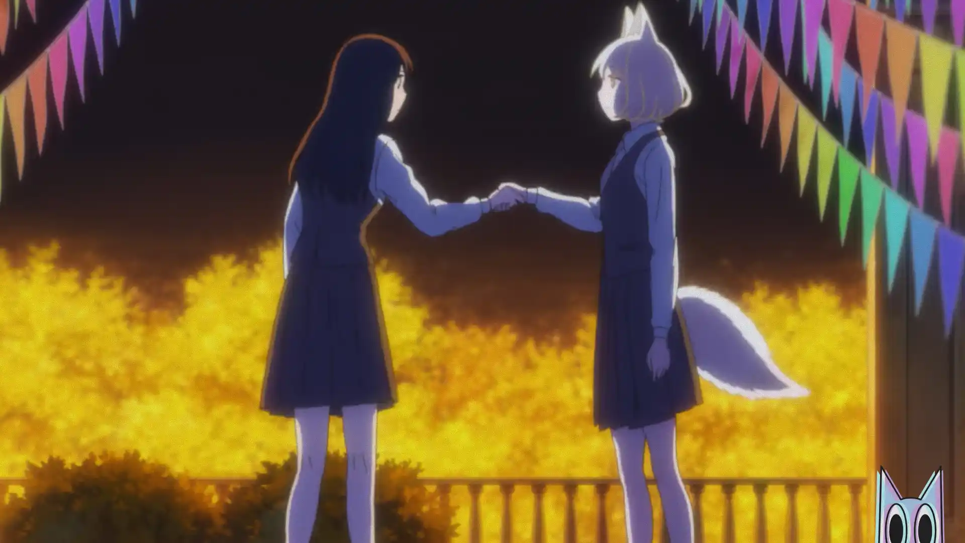 Arte promocional do filme de anime Whoever Steals This Book (Konata no Kanata), destacando os protagonistas.