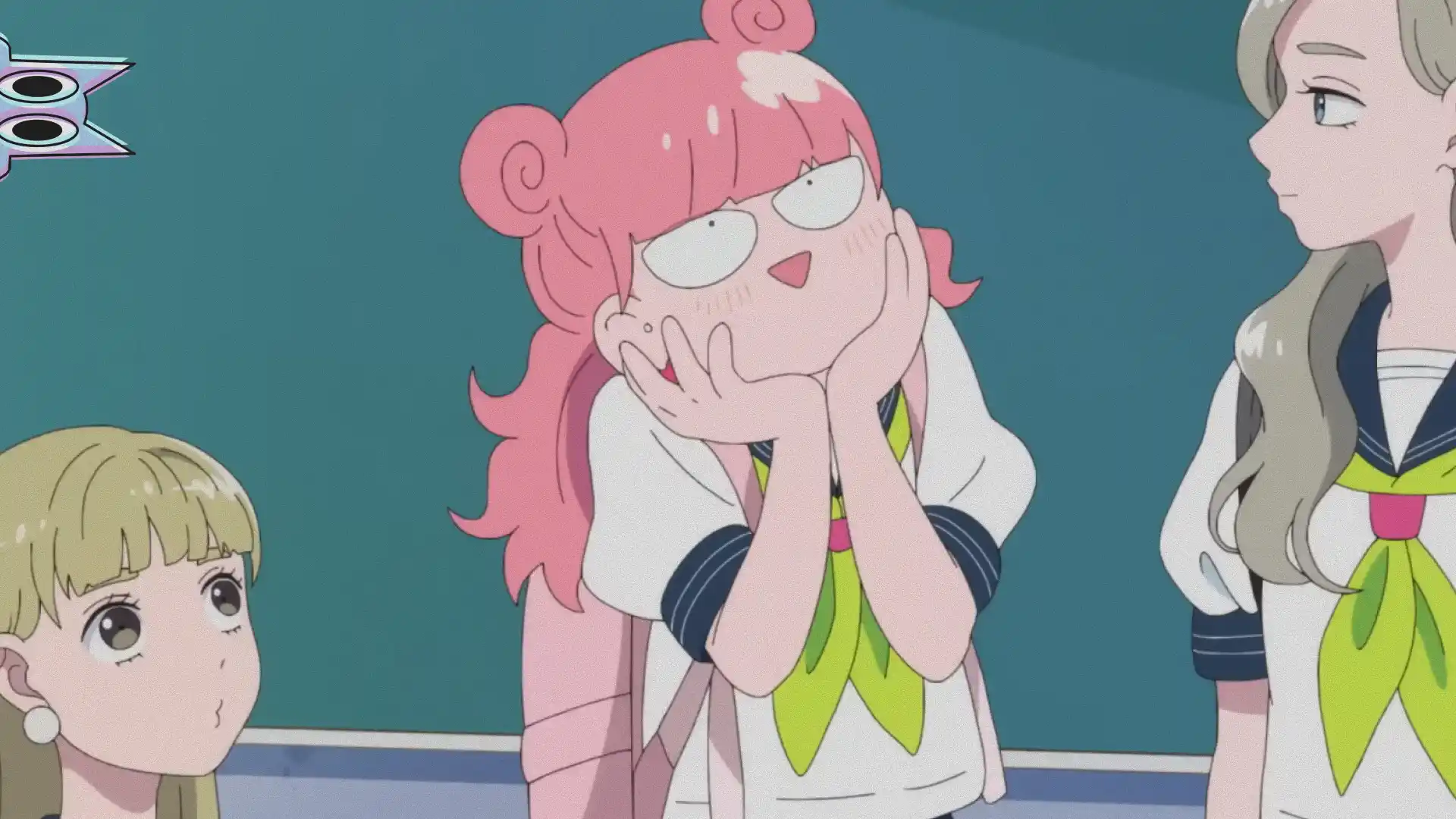 Arte promocional do anime Seihantaina Kimi to Boku no Koto, mostrando o casal de opostos.