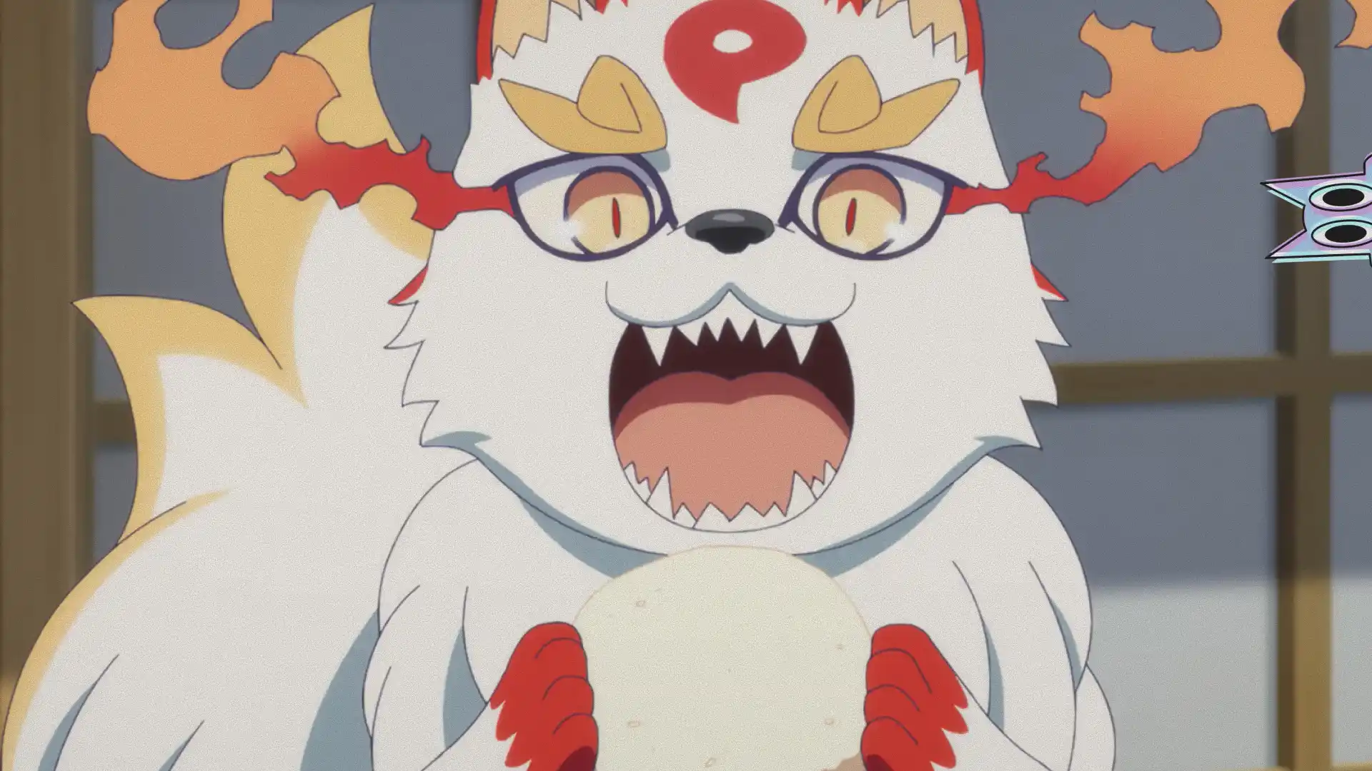 Arte promocional do anime Kami no Niwatsuki, mostrando o protagonista e os deuses em sua casa.