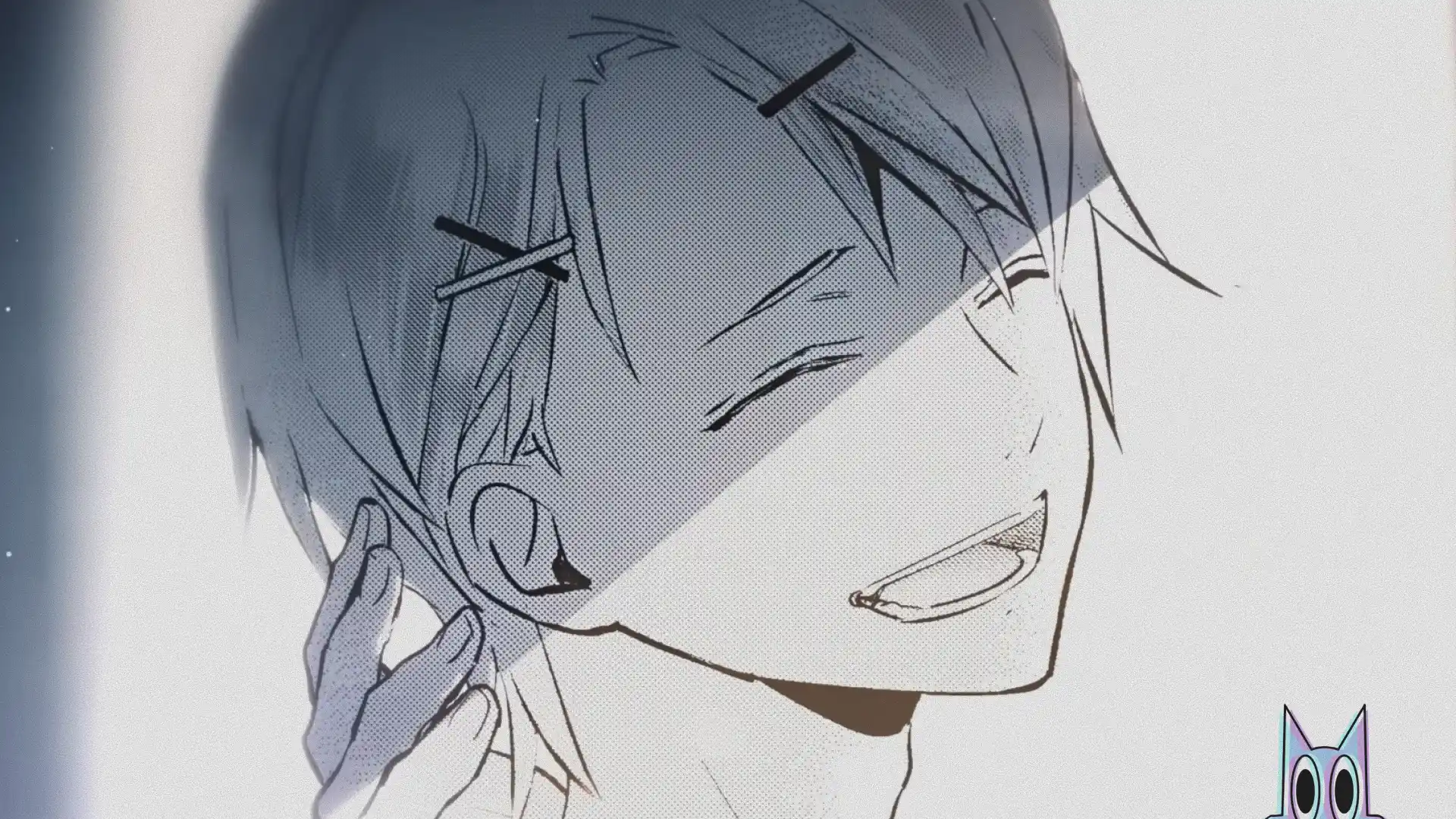 Arte promocional do novo anime original Kyoukai no Melody, mostrando os protagonistas em uma atmosfera sombria e musical.