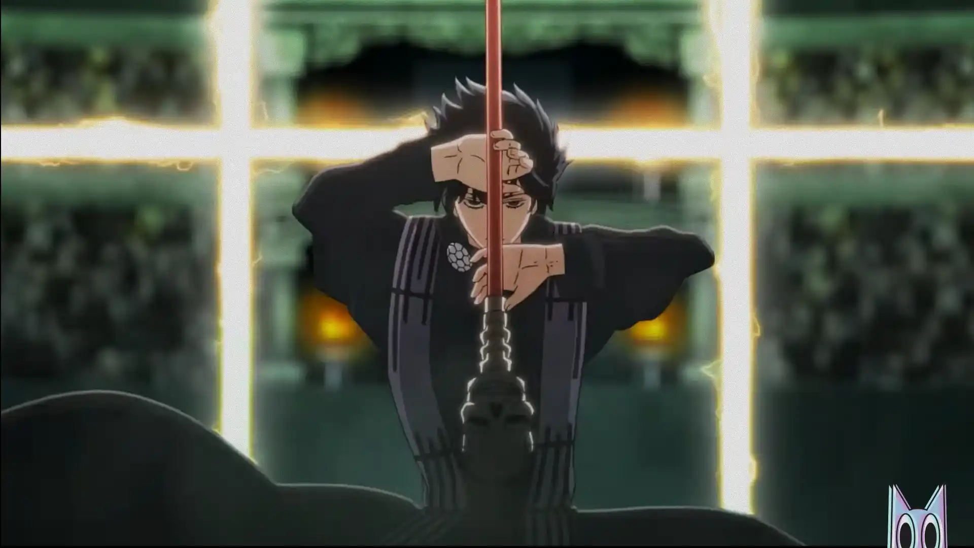 Montagem com os membros da banda GLAY e JAY do ENHYPEN, intercalados com cenas de luta de Record of Ragnarok.